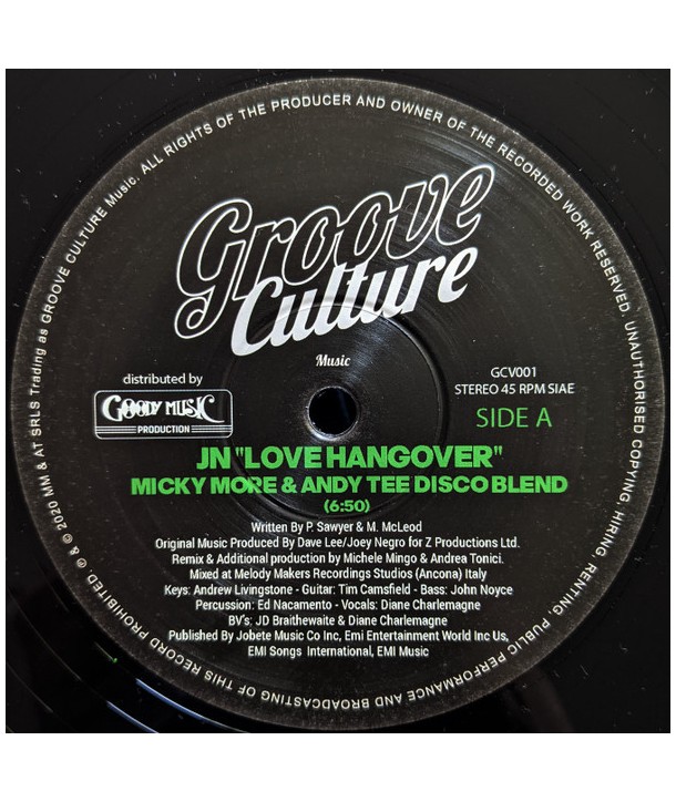 JN – Love Hangover (Micky More & Andy Tee Disco Blend)( VINILE 12")